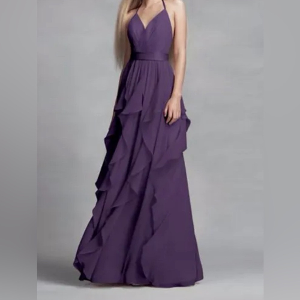 Flowy Purple Chiffon Halter Dress